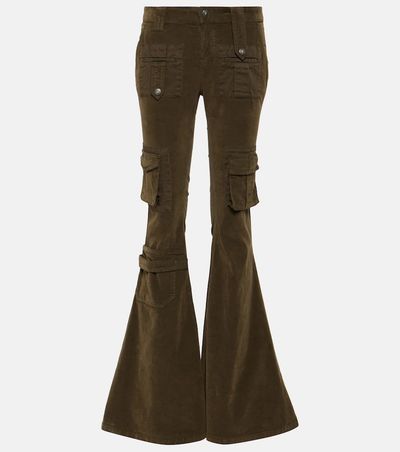 Blumarine Blumarine Low-rise velvet flared cargo pants