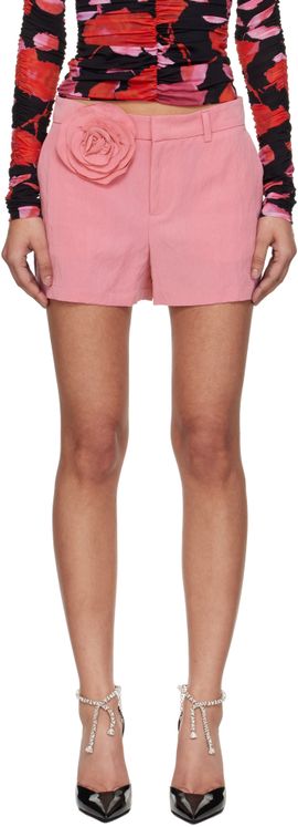 Blumarine Blumarine Pink Fluid Gabardine Rose Shorts