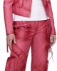 Blumarine Blumarine Pink Spiral Leather Cargo Pants - 4