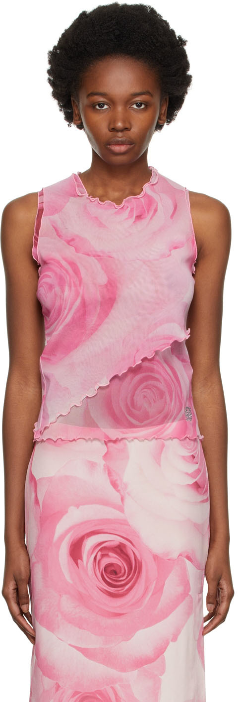 Blumarine - Pink Tulle Tank Top