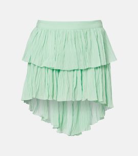 Blumarine Blumarine Plissé tiered georgette miniskirt