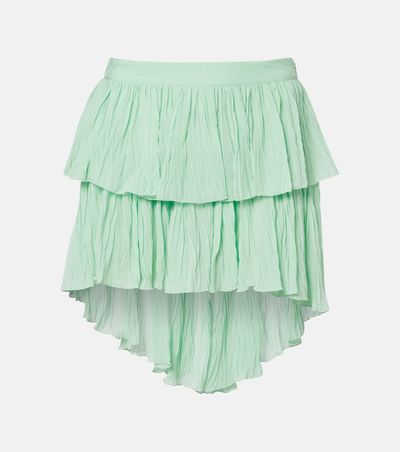 Blumarine Blumarine Plissé tiered georgette miniskirt