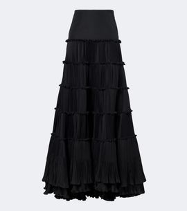 Blumarine Blumarine Plissé tiered taffeta maxi skirt