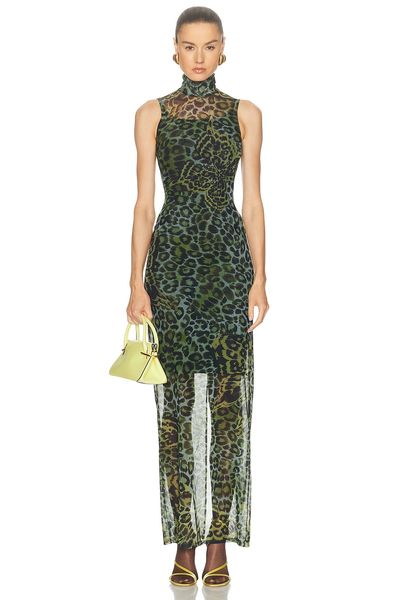 Blumarine Blumarine Print Net Maxi Dress