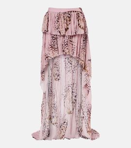 Blumarine Blumarine Printed asymmetric georgette maxi skirt