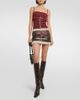 Blumarine Blumarine Shearling-trimmed leather miniskirt - 2