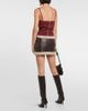 Blumarine Blumarine Shearling-trimmed leather miniskirt - 3