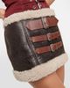 Blumarine Blumarine Shearling-trimmed leather miniskirt - 4