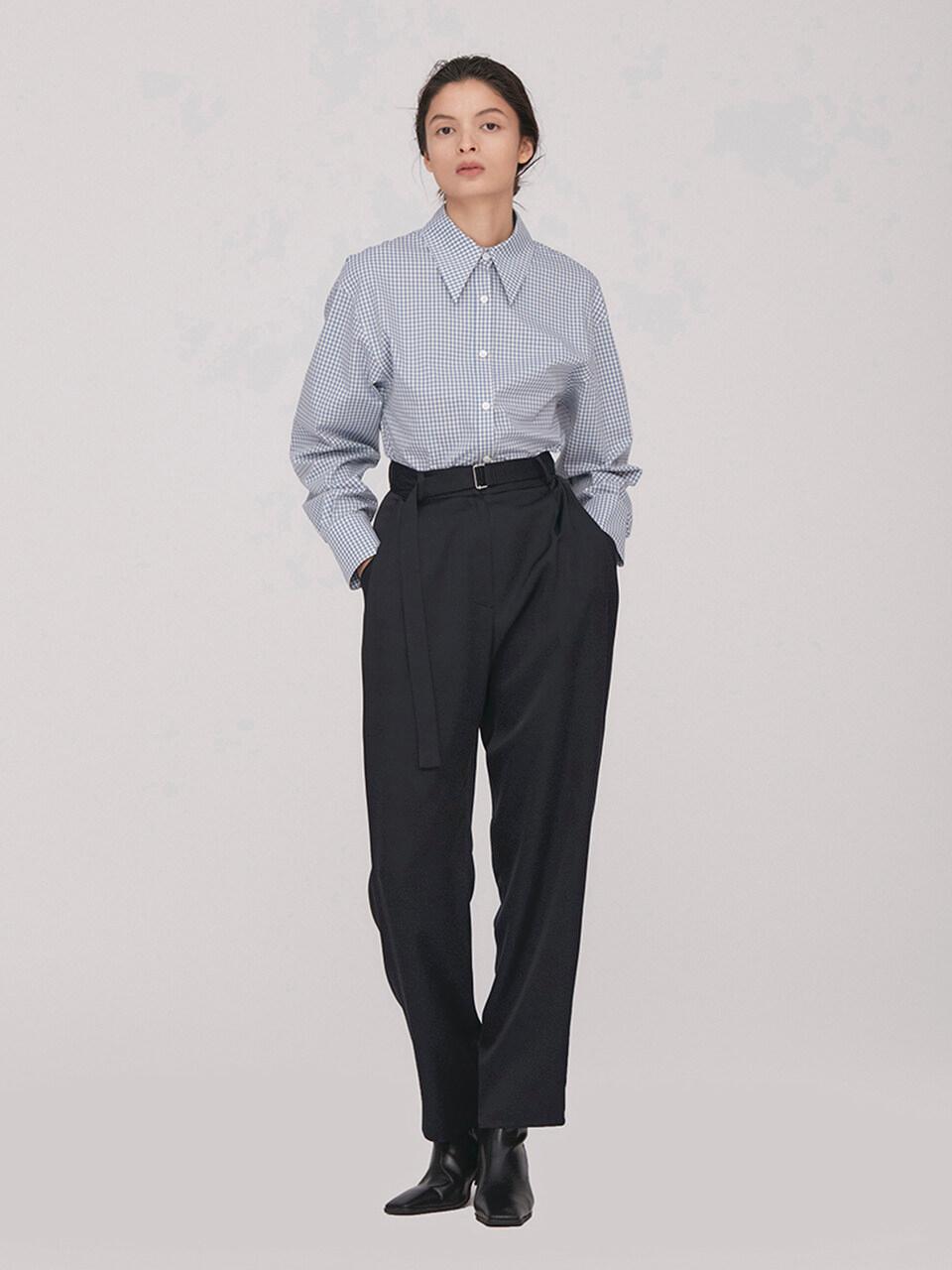 BLUV Belted Relax Pants_D.Navy(Viscose)