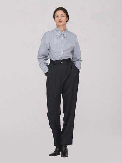 BLUV Belted Relax Pants_D.Navy(Viscose)