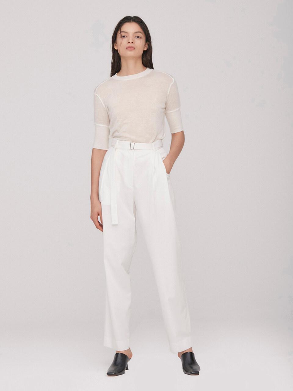 BLUV Belted Relax Pants_White(Tencel)