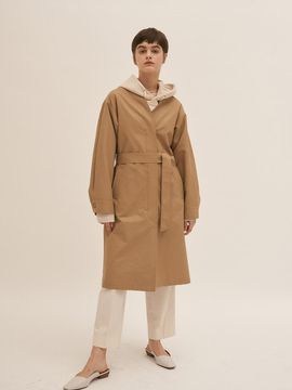 BLUV Collarless Trench Coat Beige