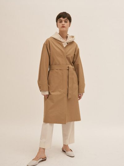 BLUV Collarless Trench Coat Beige