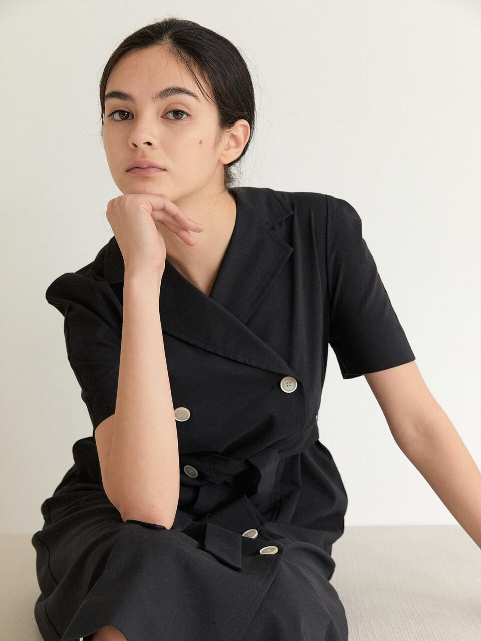BLUV Double Button Dress Black