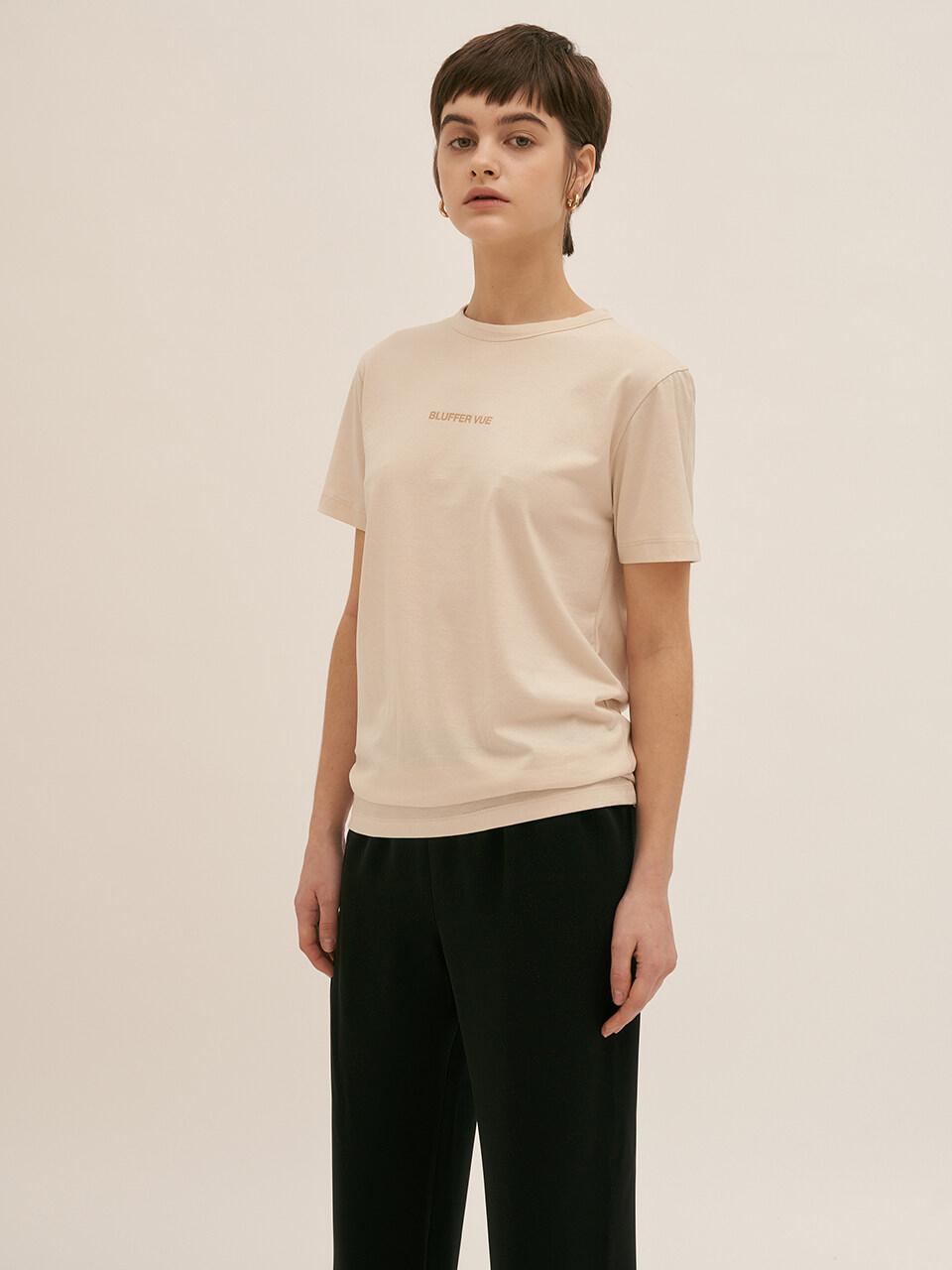 BLUV Logo Half Tee Shirts Cream