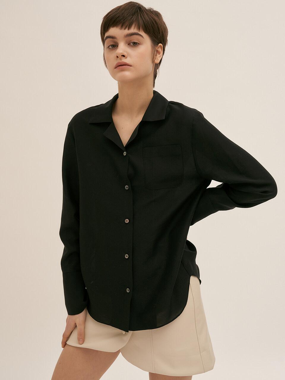 BLUV Sheer Organza Shirt Black
