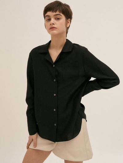 BLUV Sheer Organza Shirt Black