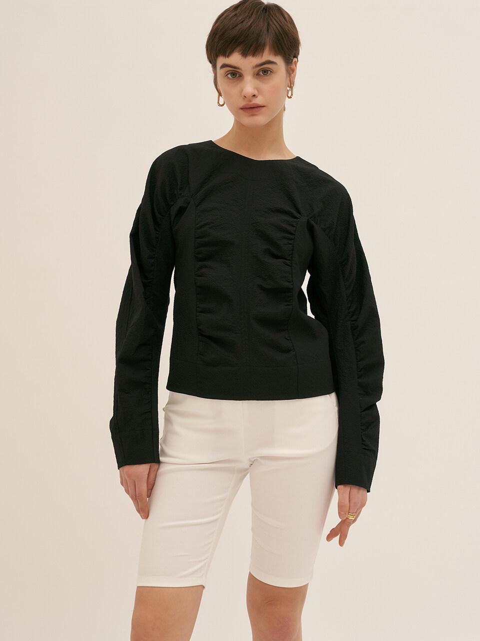 BLUV Shirring Blouse Black