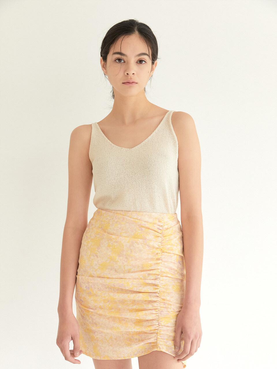 BLUV Shirring Mini Skirt_Yellow