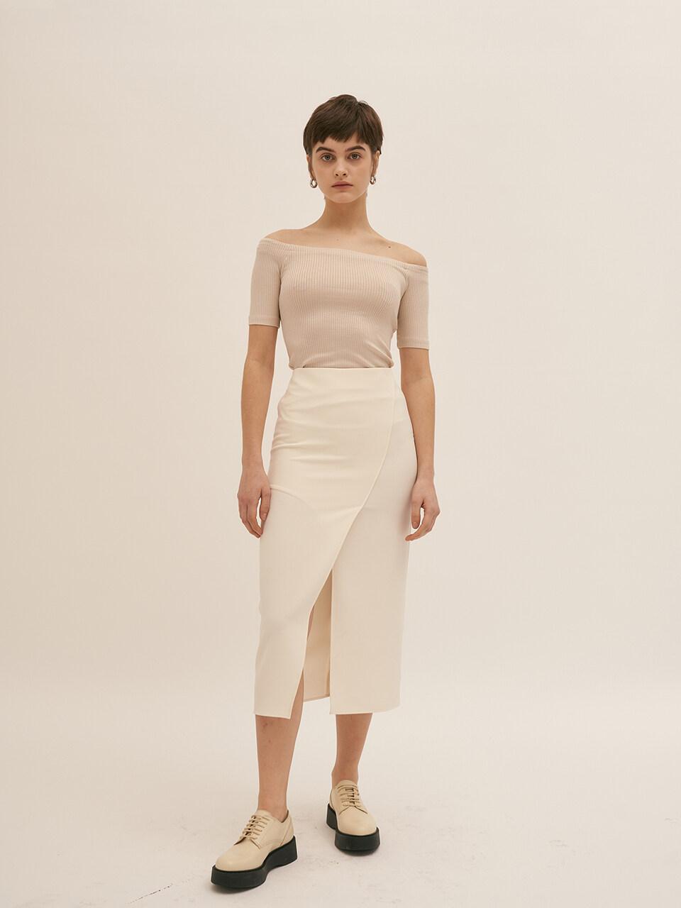 BLUV Slit Midi Skirt Cream