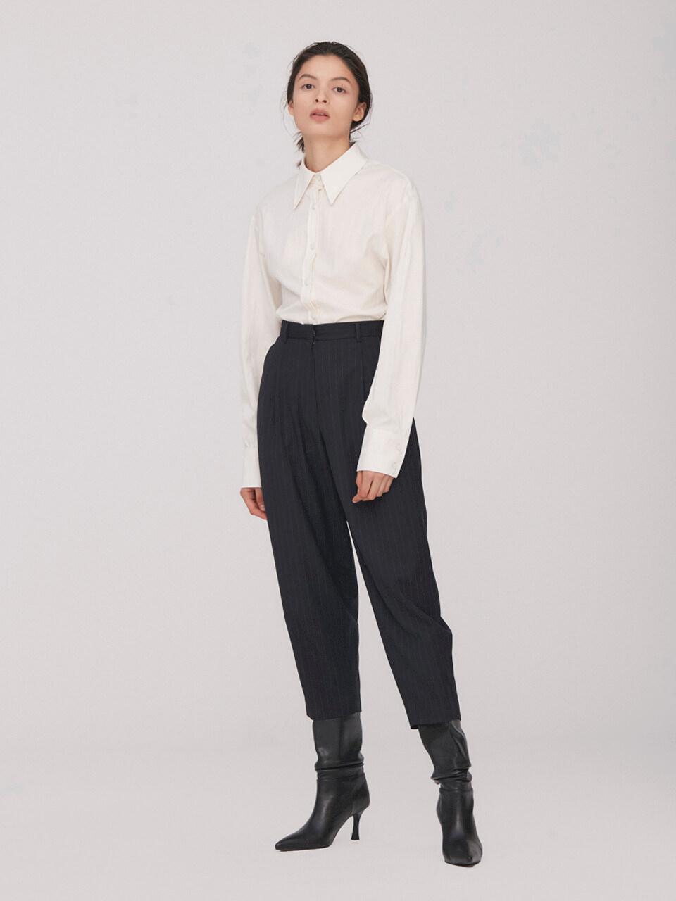 BLUV Tapered Crop Pants_D.Navy(Stripe)