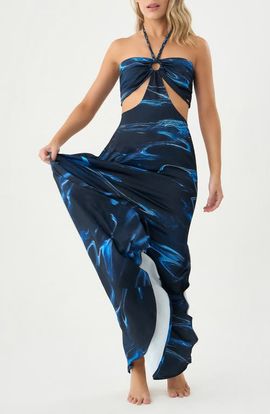 BOAMAR BOAMAR Chamberlain Halter Cover-Up Maxi Dress