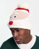 Boardmans Boardmans christmas santa claus face beanie hat in red - 3