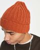 Boardmans Boardmans ribbed beanie hat in orange - 3
