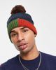 Boardmans Boardmans ribbed hem bobble beanie hat in multi - 4