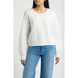 Bobeau Bobeau Embroidered Floral Sweater