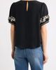 Bobeau Bobeau Embroidered Sleeve Peasant Top - 2