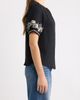 Bobeau Bobeau Embroidered Sleeve Peasant Top - 3