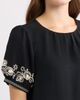 Bobeau Bobeau Embroidered Sleeve Peasant Top - 4