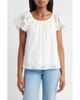 Bobeau Bobeau Eyelet Cotton Peasant Top - 1