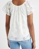 Bobeau Bobeau Eyelet Cotton Peasant Top - 2
