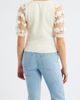Bobeau Bobeau Floral Appliqué Short Sleeve Surplice Sweater - 2