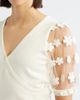 Bobeau Bobeau Floral Appliqué Short Sleeve Surplice Sweater - 4