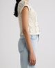 Bobeau Bobeau Floral Open Stitch Cotton Blend Sweater - 3