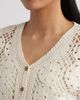 Bobeau Bobeau Floral Open Stitch Cotton Blend Sweater - 4