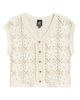 Bobeau Bobeau Floral Open Stitch Cotton Blend Sweater - 5