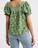 Bobeau Bobeau Leaf Print Smocked Yoke Top - 2