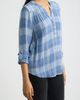 Bobeau Bobeau Roll Sleeve Plaid Top - 3