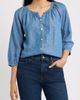 Bobeau Bobeau Smocked Neck Button-Up Top - 1