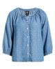 Bobeau Bobeau Smocked Neck Button-Up Top - 5