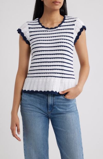 Bobeau Bobeau Tipped Tie Back Sweater