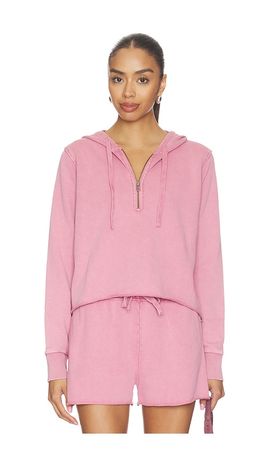 Bobi Bobi Half Zip Crop Hoodie