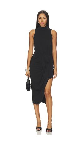 Bobi Bobi Mock Neck Pleated Dress