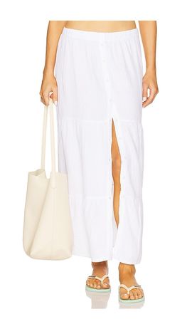 Bobi Bobi Tiered Button Front Maxi Skirt