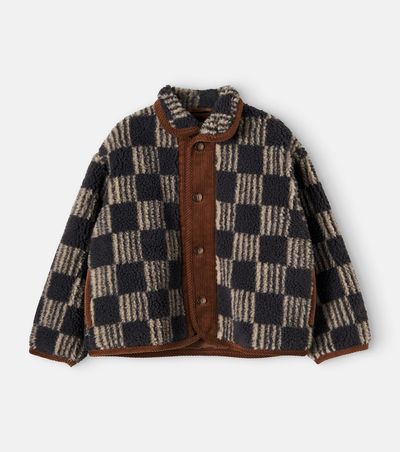 Bobo Choses Bobo Choses Almost Moiré checked cotton teddy jacket