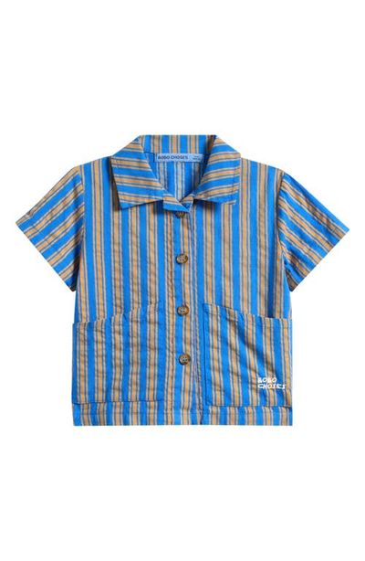 Bobo Choses Bobo Choses New Hairline Stripe Cotton Button-Up Shirt